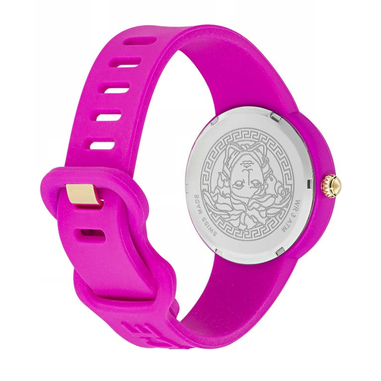 Versace Medusa Women's 39mm Quartz Silicone Strap Watch