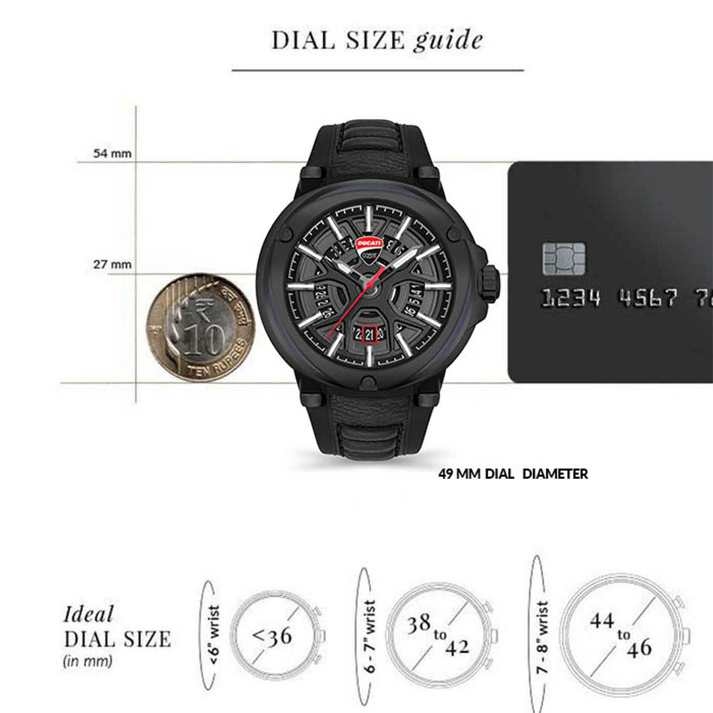 Ducati Corse Partenza Men's 49mm Three-Hand Strap Watch - Black