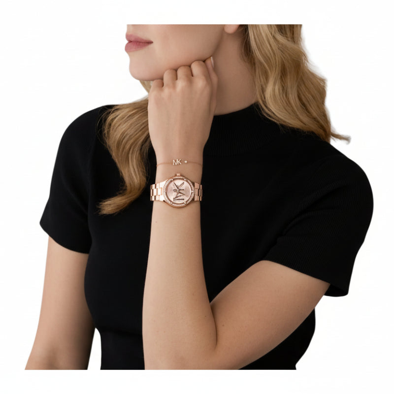 Michael Kors Lennox Women's 33mm Quartz Bracelet Watch - Rose Gold