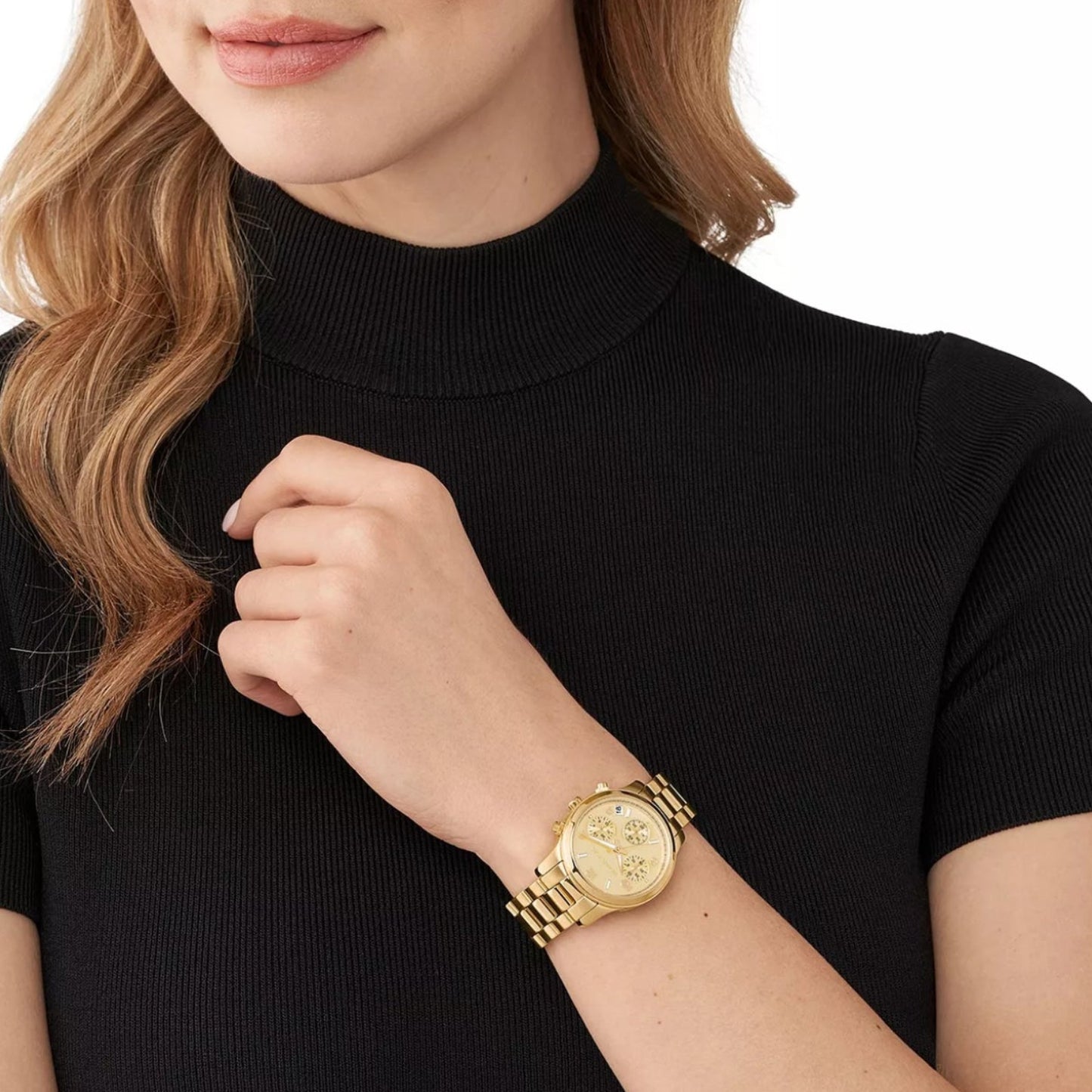 Reloj cronógrafo con pulsera de 34 mm para mujer Michael Kors Runway - Dorado
