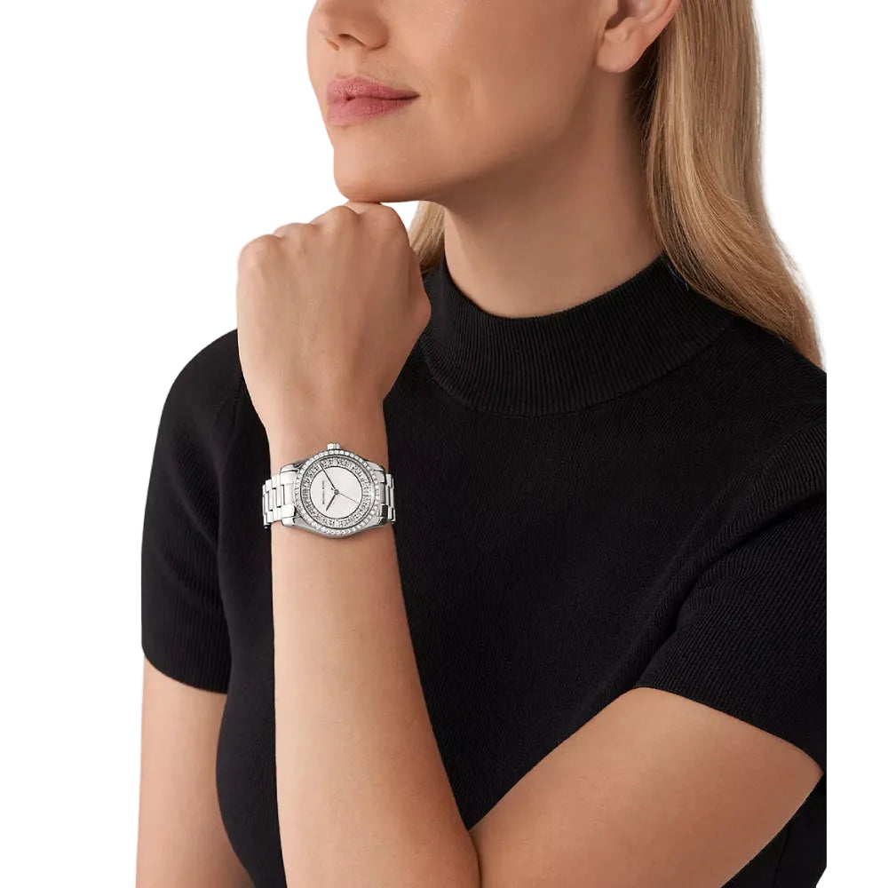 Michael Kors Lexington Women's 38mm Three-Hand Bracelet Watch - Silver