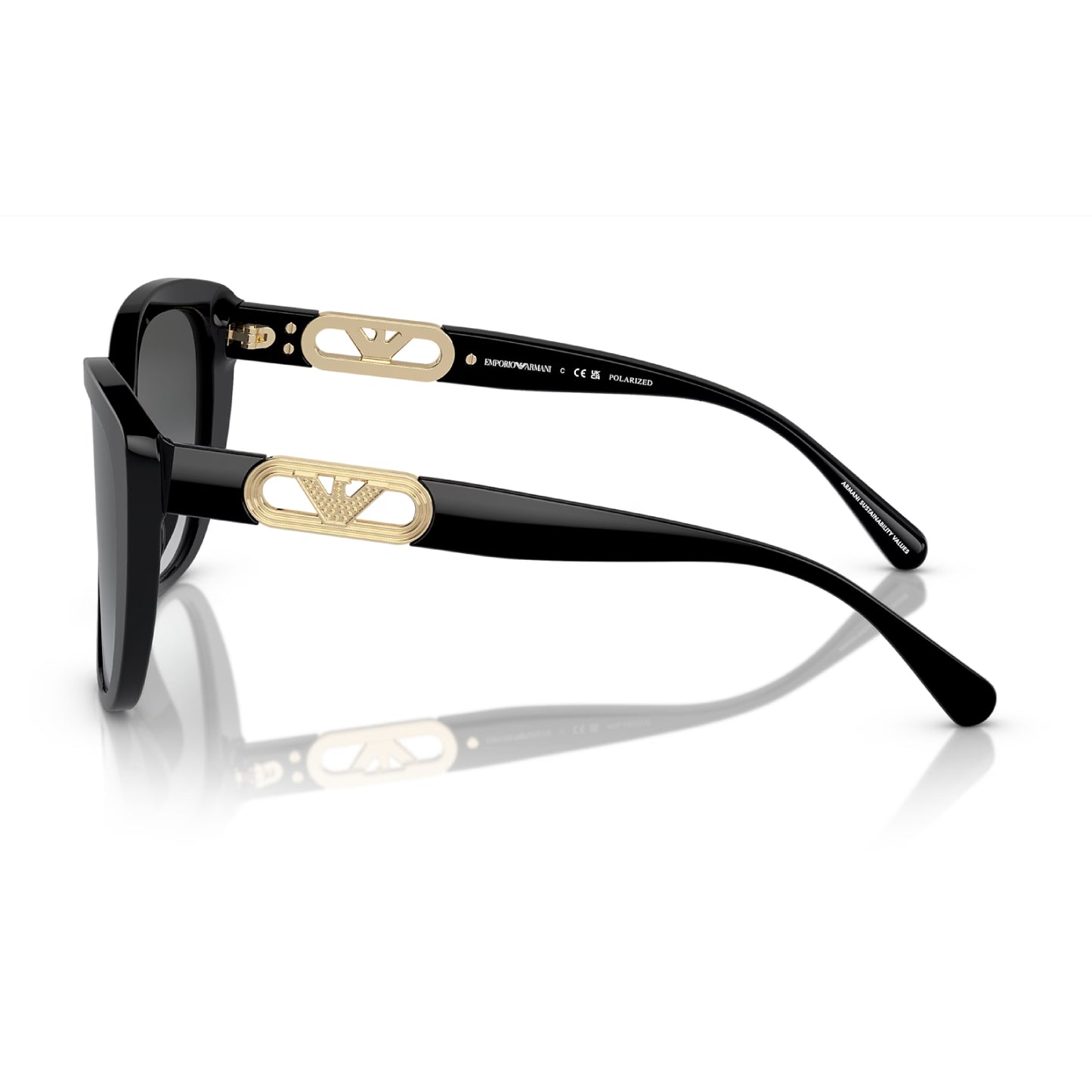 Emporio Armani Women's EA4214U Butterfly Gradient Sunglasses - Shiny Black/Polar Gray Gradient