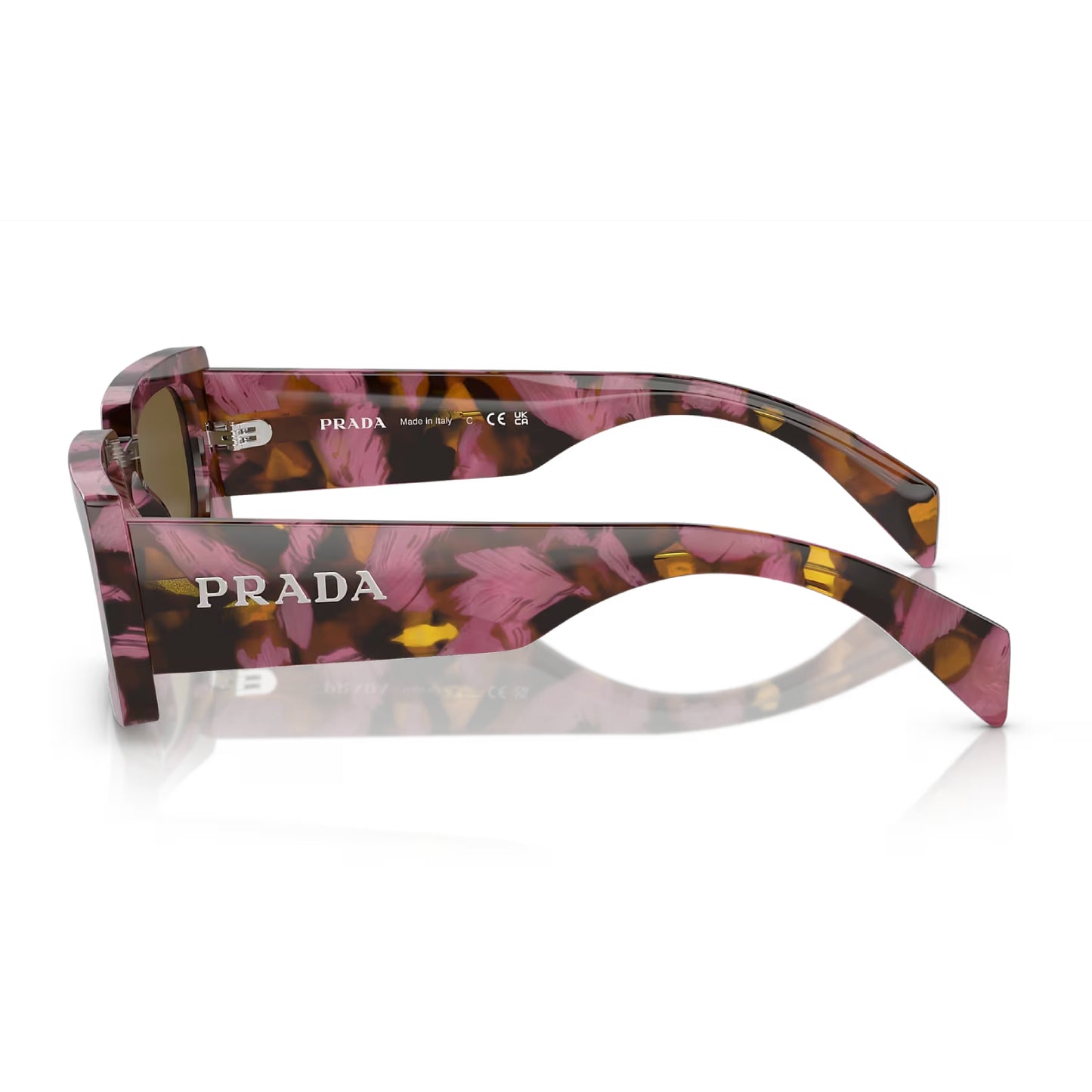 Gafas de sol rectangulares de color liso PRA07S para mujer de Prada: caoba/marrón oscuro