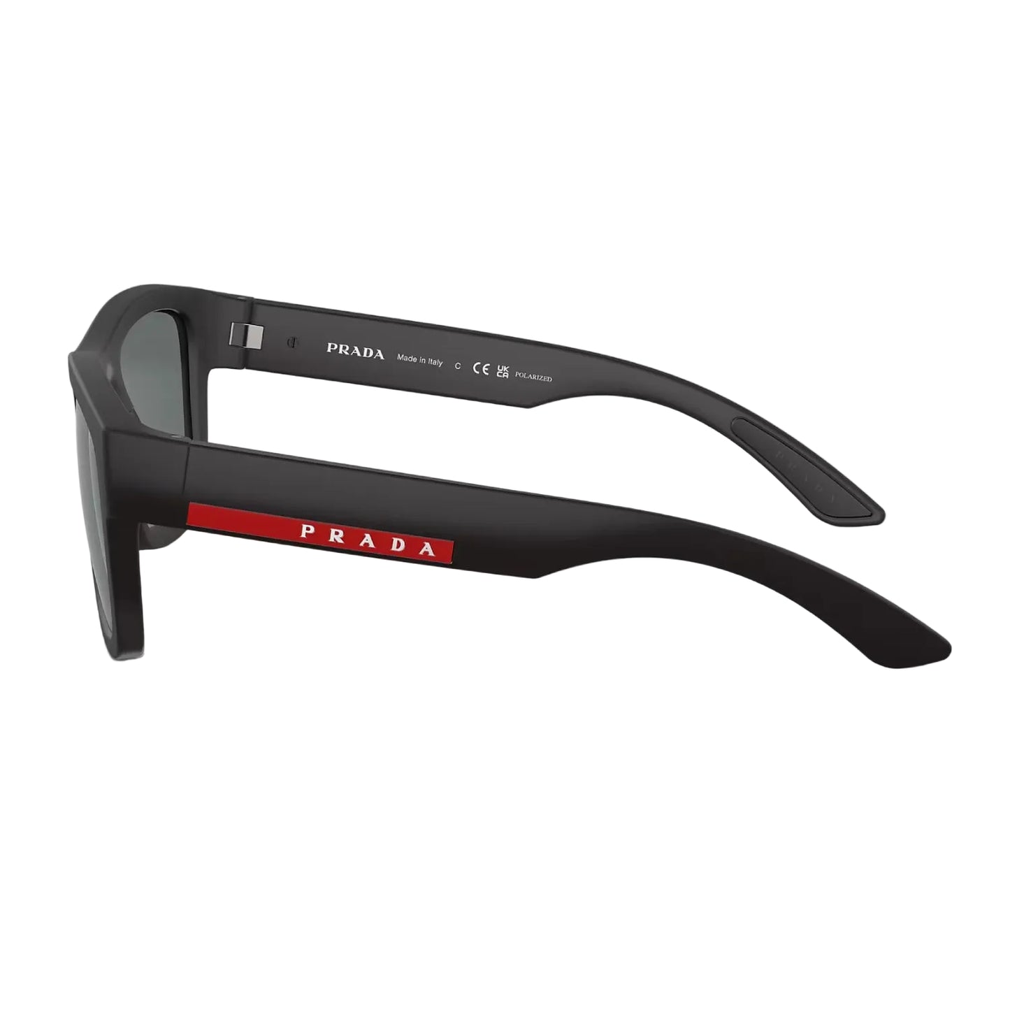 Prada Linea Rossa Men's PS01ZS Pillow Solid Color Sunglasses - Black Rubber/Dark Gray Polar