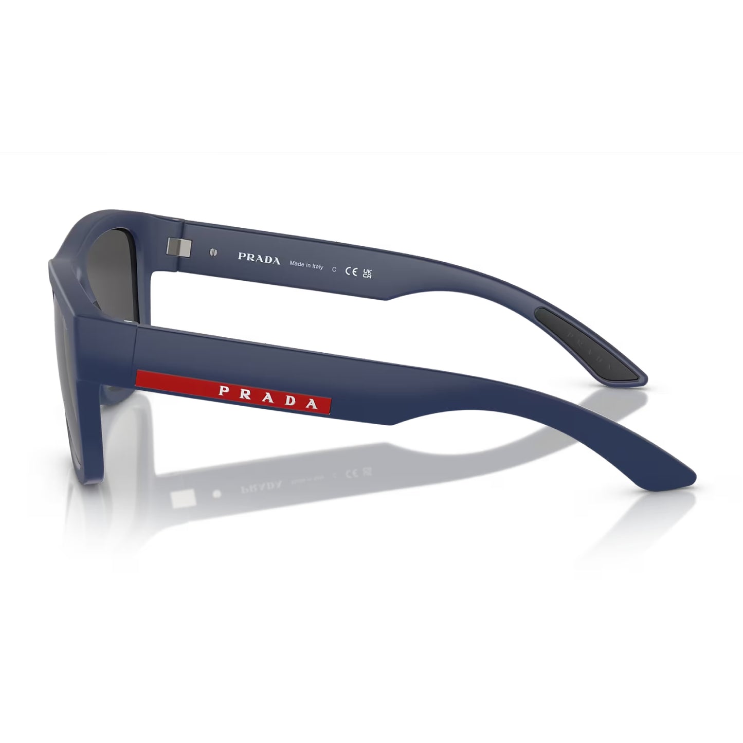 Gafas de sol Prada Linea Rossa PS01ZS Pillow de color liso para hombre - Caucho azul/gris oscuro