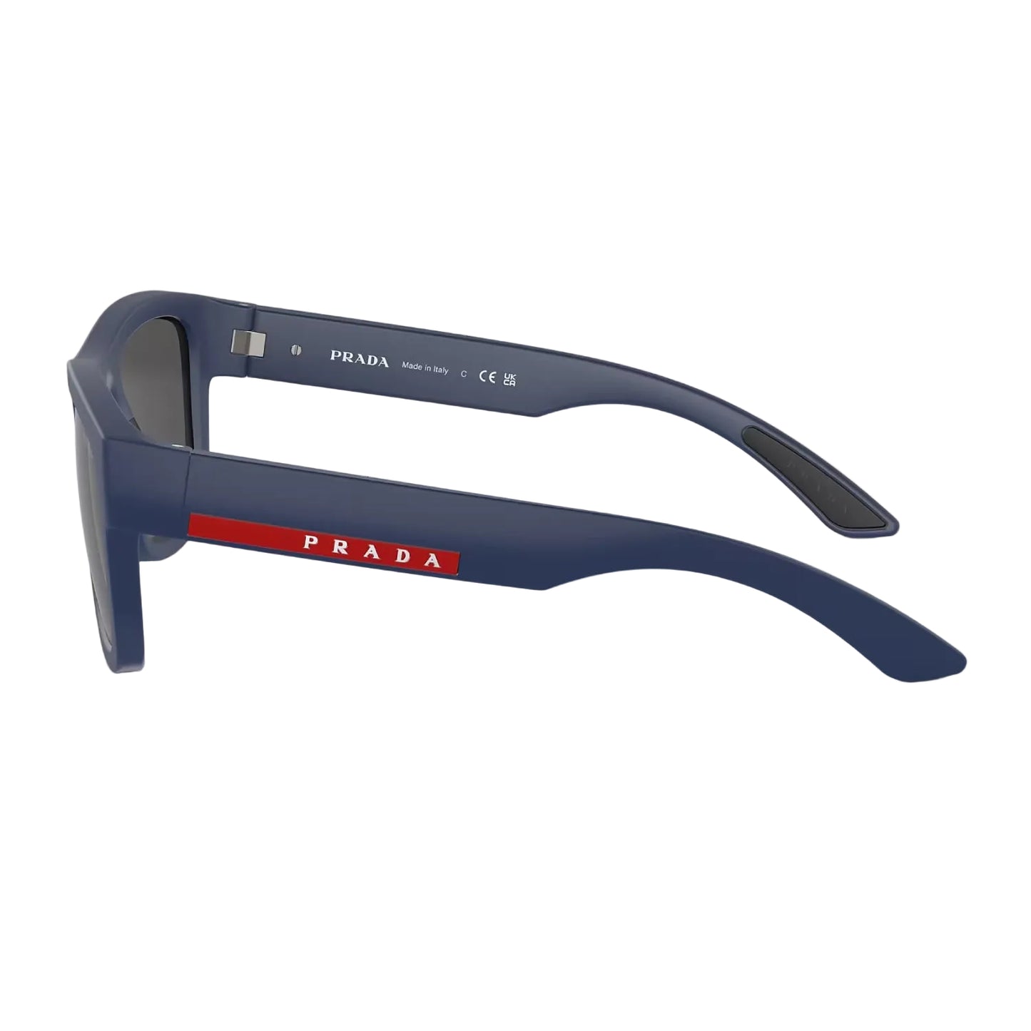Gafas de sol Prada Linea Rossa PS01ZS Pillow de color liso para hombre - Caucho azul/gris oscuro