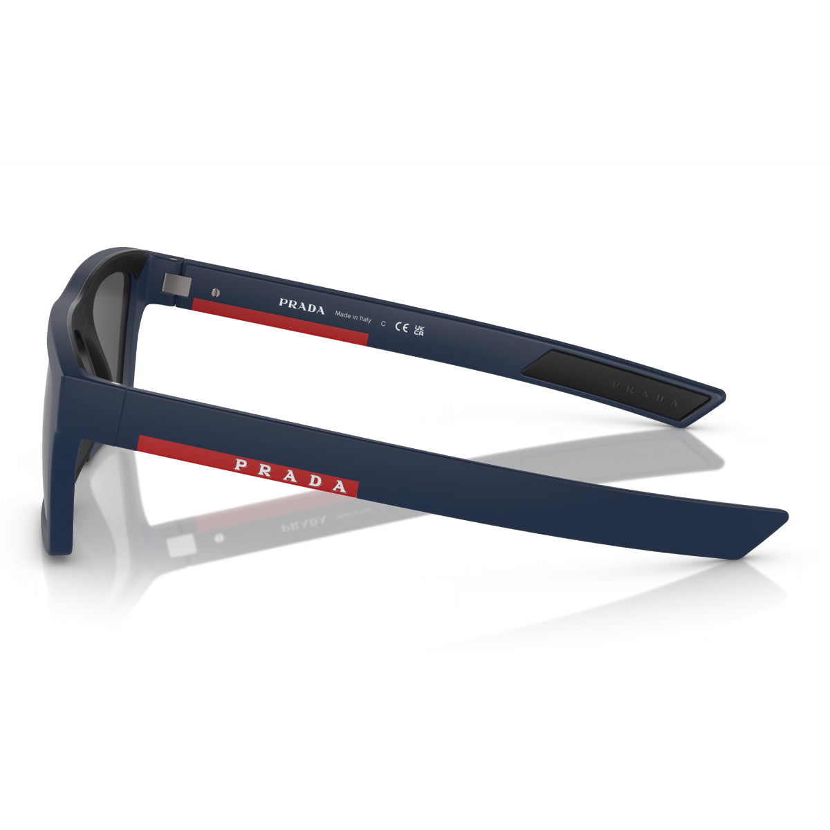 Prada Linea Rossa Men's PS02ZS Rectangle Solid Color Sunglasses - Matte Blue/Dark Gray