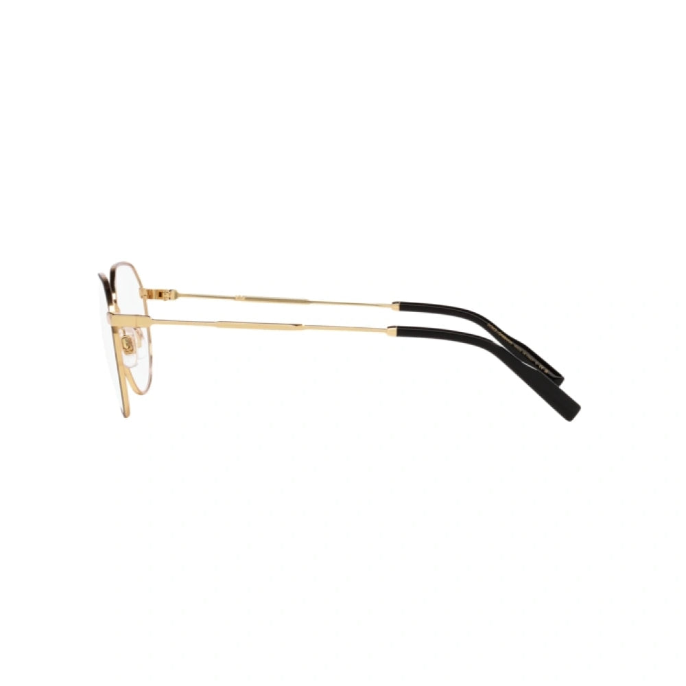 Dolce & Gabbana Men's Round Eyeglasses, Gold/Black