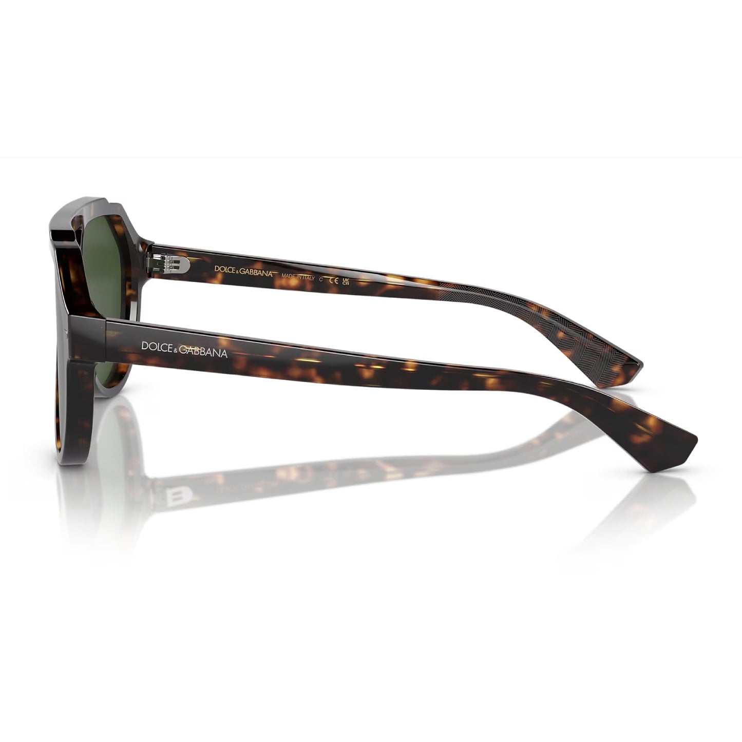Gafas de sol de color liso estilo piloto DG4452 de Dolce & Gabanna para hombre: color habana/verde oscuro