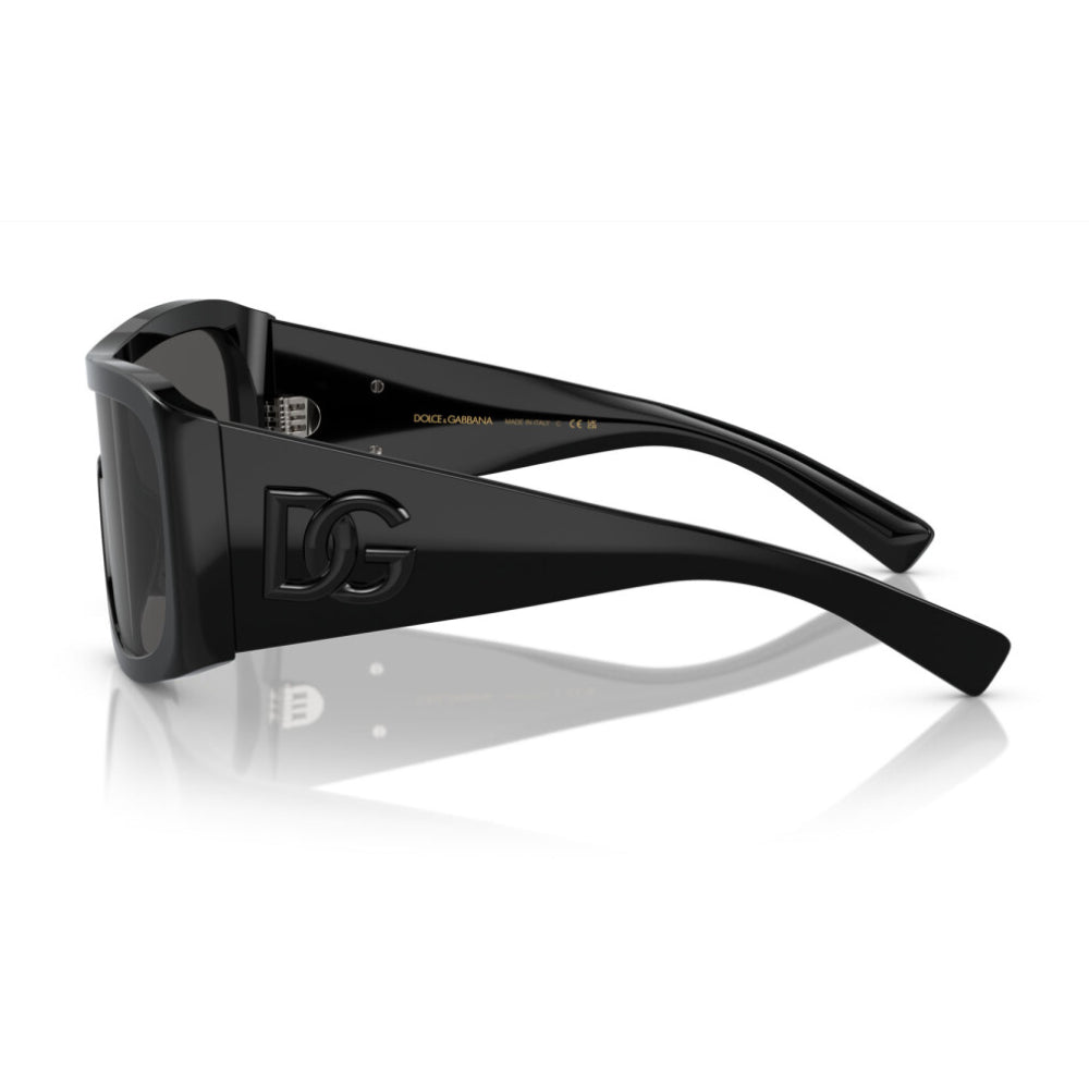 Gafas de sol rectangulares de color liso DG4454 para hombre de Dolce & Gabanna: negro/gris oscuro