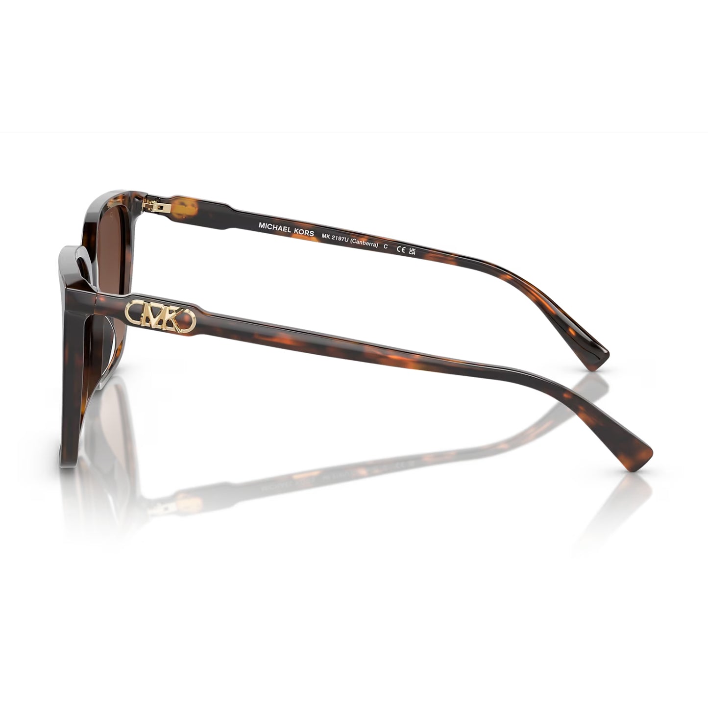 Gafas de sol cuadradas con degradado Michael Kors Canberra MK2197U para mujer: carey oscuro/marrón degradado polarizado