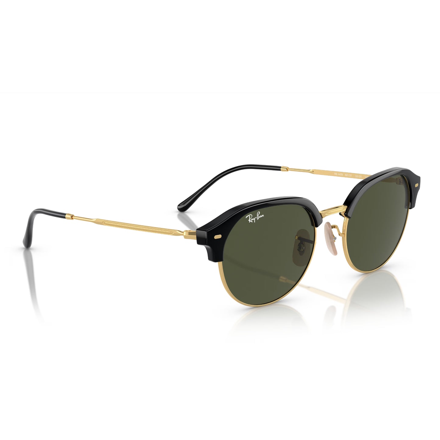 Gafas de sol clásicas unisex Ray-Ban RB4429: negro pulido sobre dorado/verde
