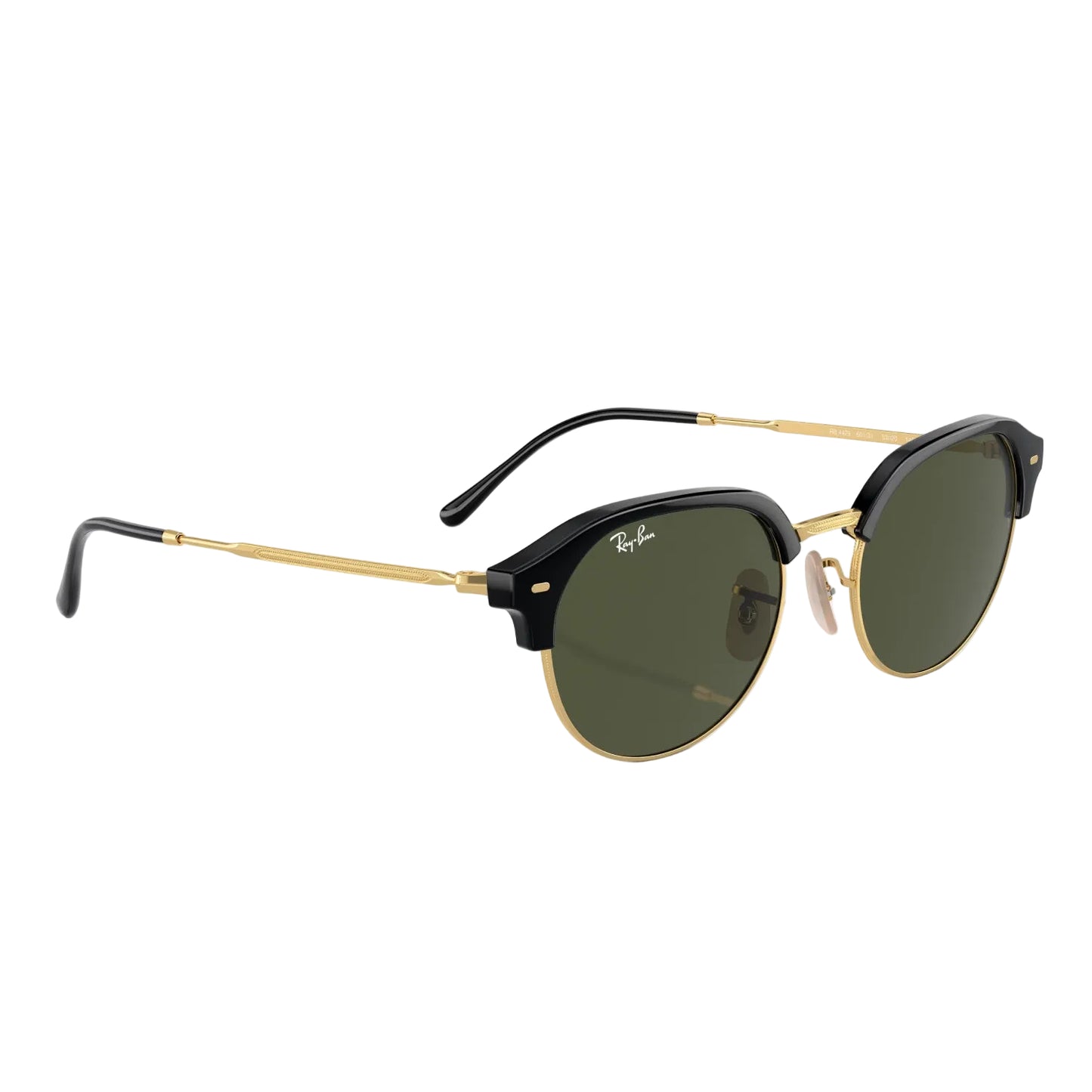 Gafas de sol clásicas unisex Ray-Ban RB4429: negro pulido sobre dorado/verde