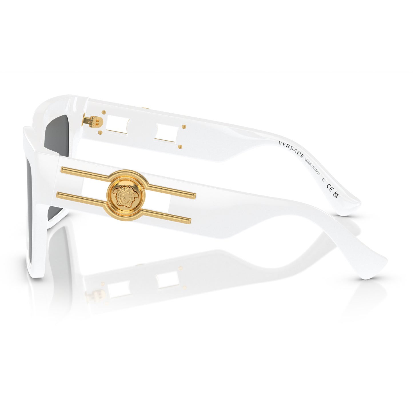 Gafas de sol Versace VE4458 Butterfly de color liso para mujer - Oro blanco