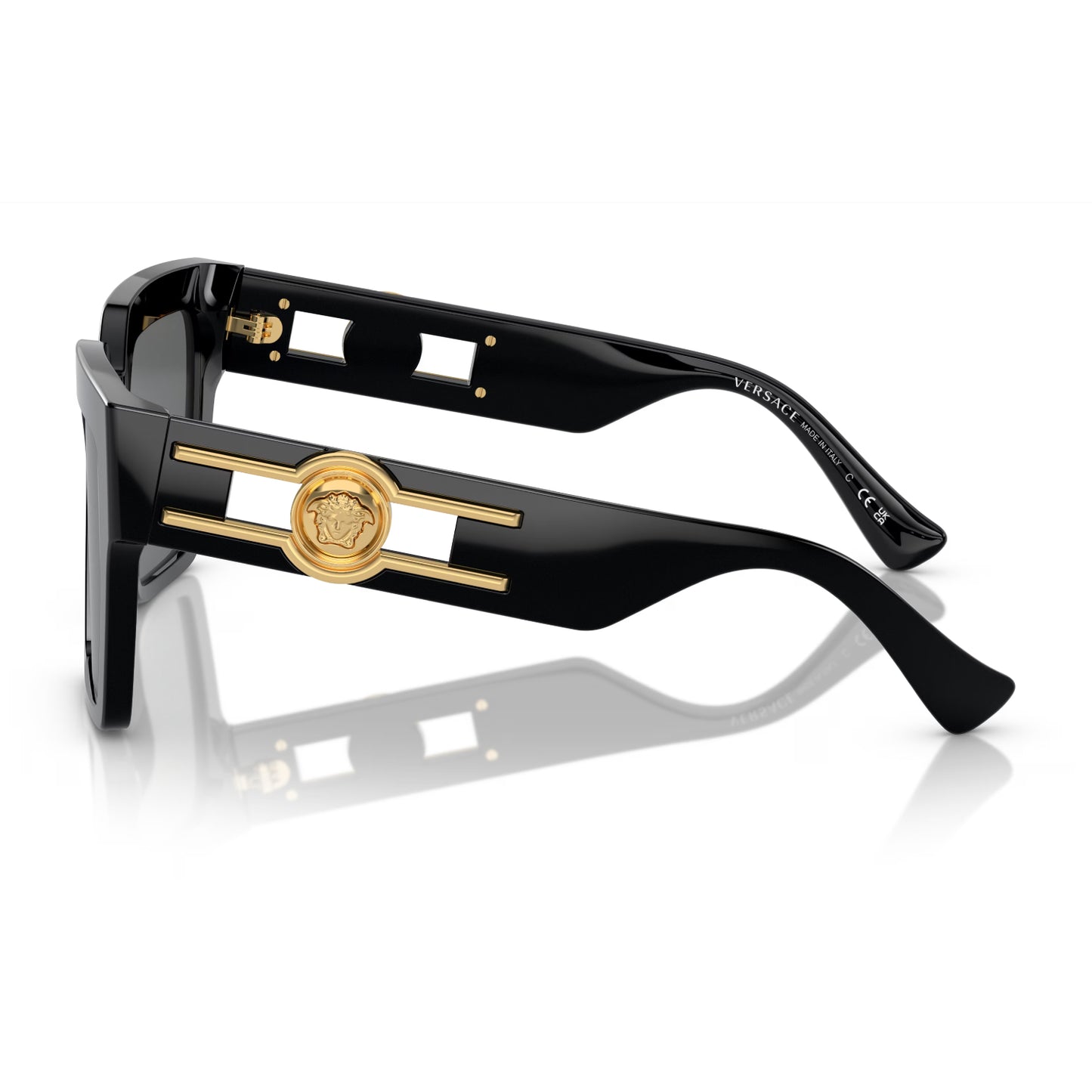 Versace Women's VE4458 Butterfly Solid Color Sunglasse - Dark Grey