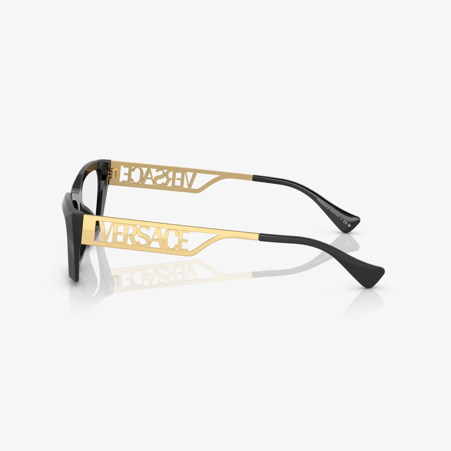 Versace Women's Irregular Eyeglasses, Black