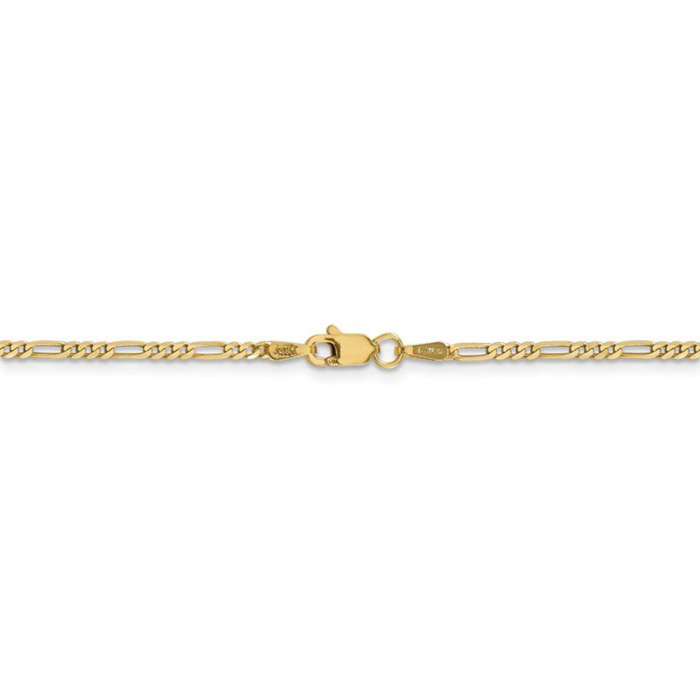 Quality Gold Women's 14" 1.8mm Flat Figaro Chain Necklace in 14K Yellow Gold