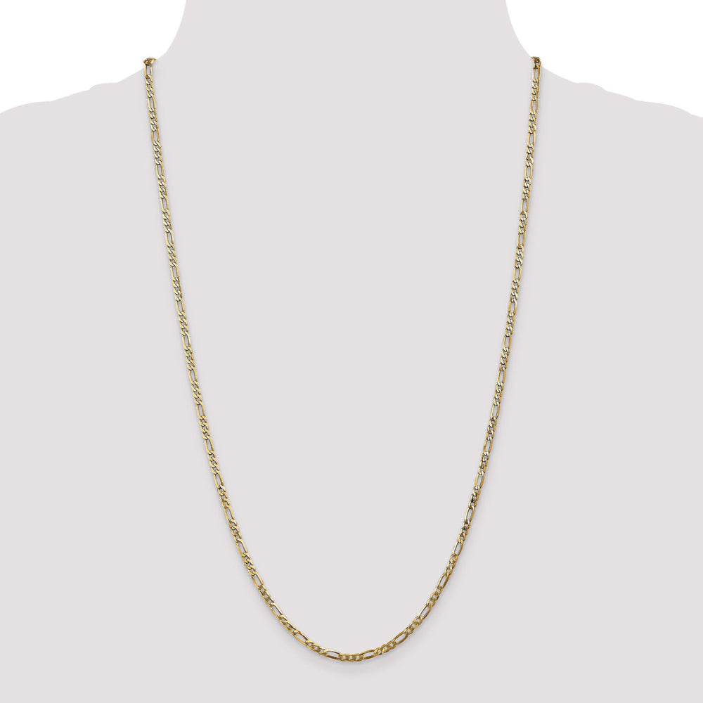 Quality Gold Women's 20" Flat Figaro with Lobster Clasp Chain in 14K Yellow Gold