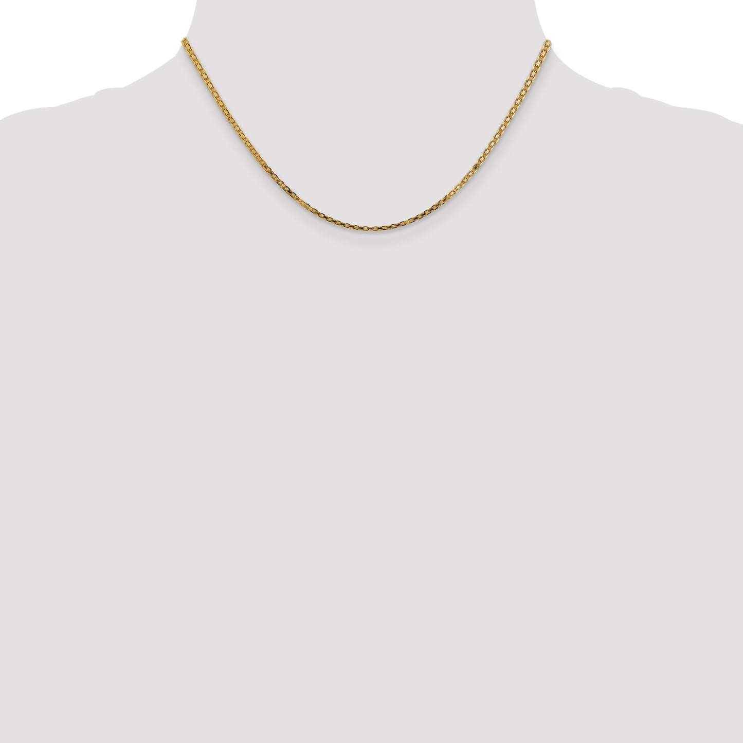 Quality Gold Women's 16" Flat Bismark Chain Necklace in 14K Yellow Gold