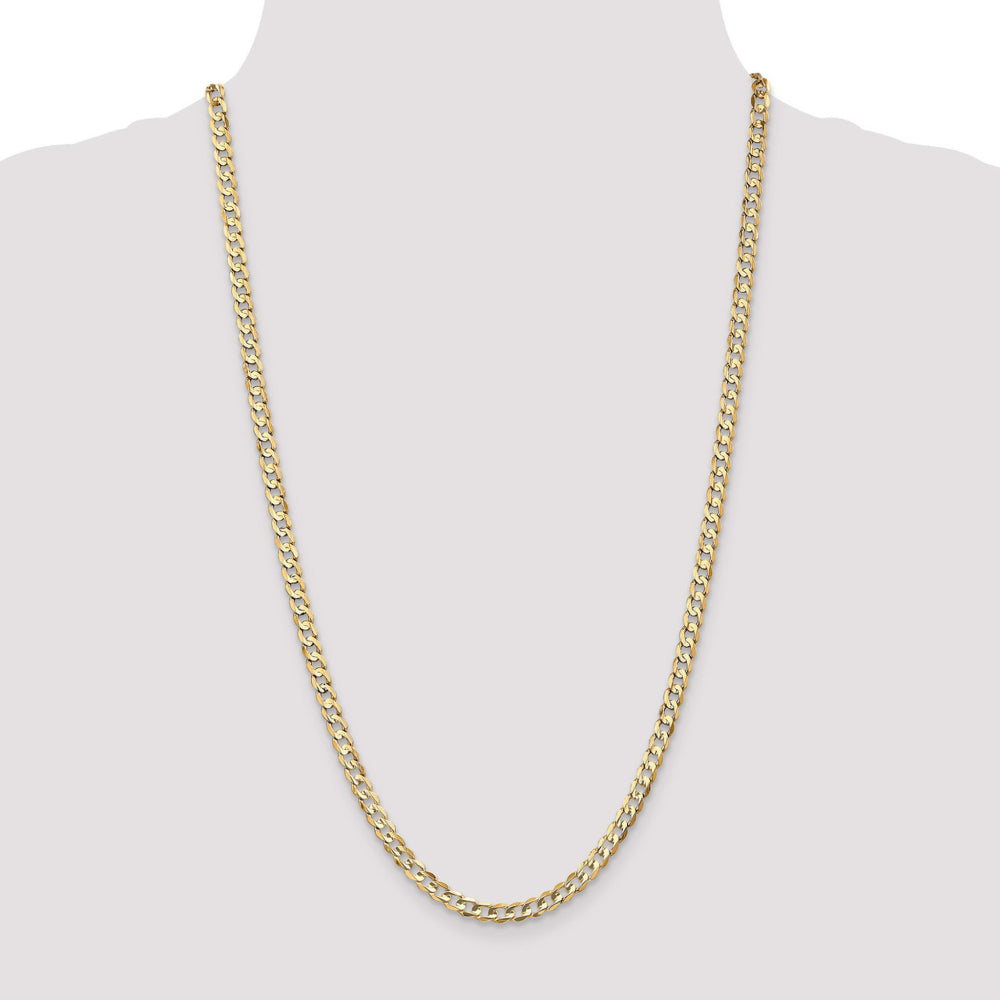 14K Yellow Gold Unisex 24" Open Concave Curb Chain