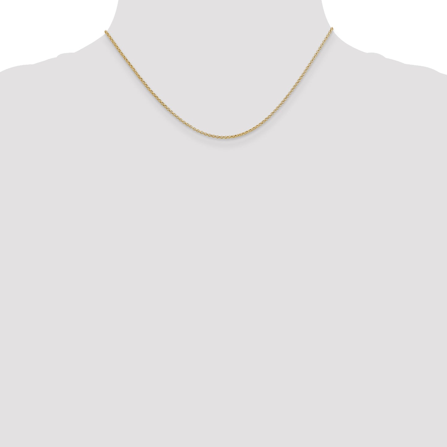 Quality Gold Women's 14" Rolo Chain Necklace in 14K Yellow Gold