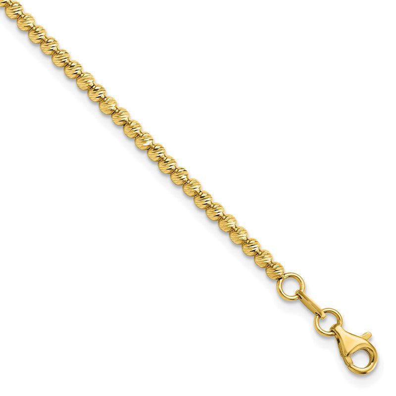 Leslie's Women's Diamond Cut Beaded Bracelet in 14K Yellow Gold