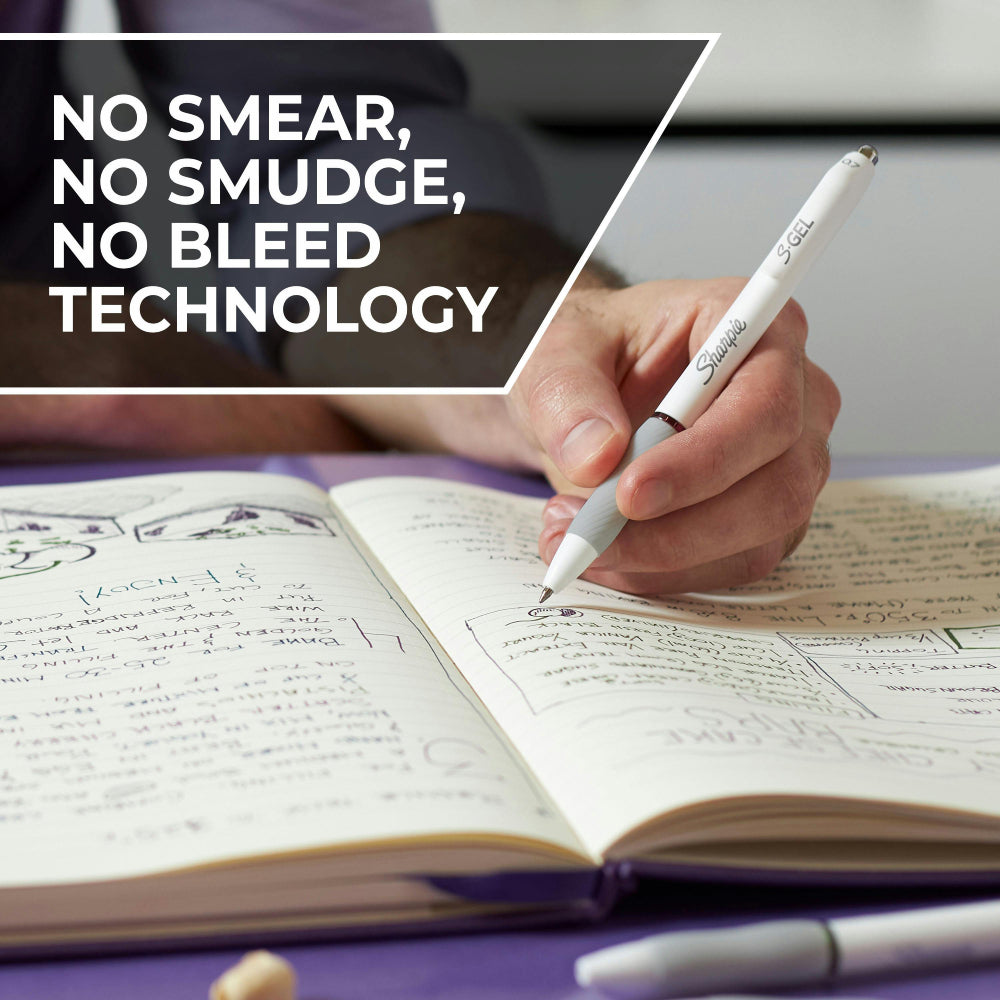 Bolígrafos retráctiles de punta mediana Sharpie S-Gel de 0,7 mm con cuerpo de moda (juego de 4) - Bold Jewel