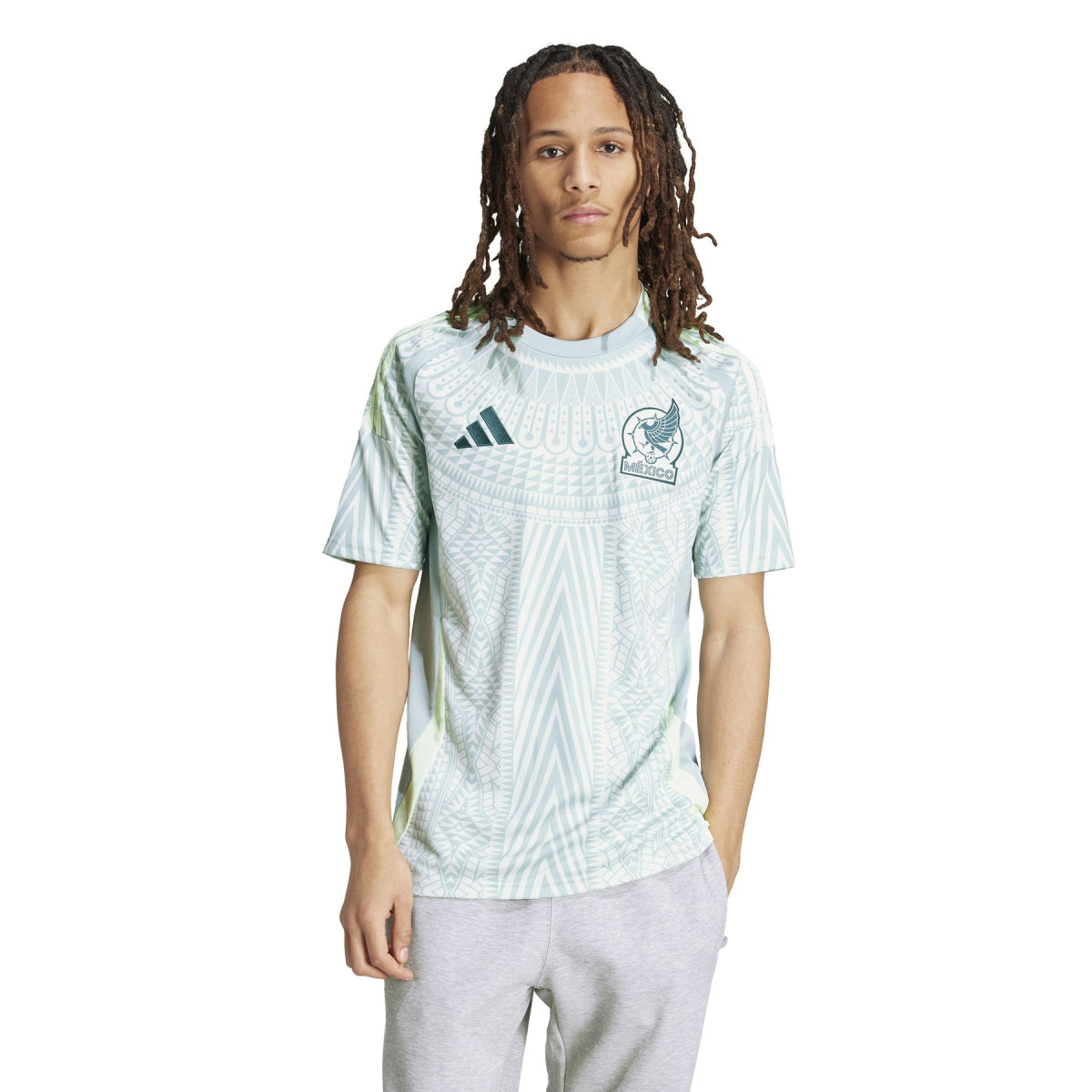 Adidas Mexico 2024 Away Stadium Men's Large Soccer Jersey - Linen Green