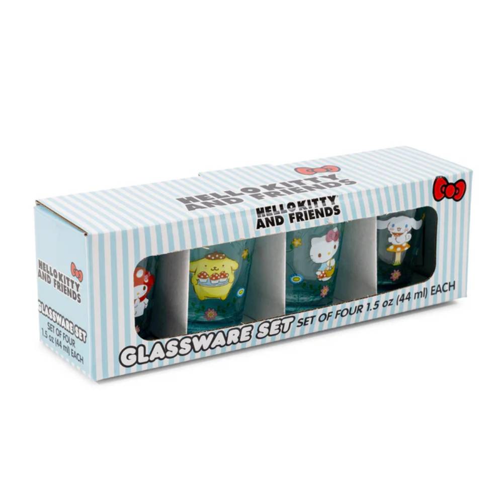 Sanrio Hello Kitty Mushroom Crew Mini Shot Glasses (Set of 4) - Multicolor