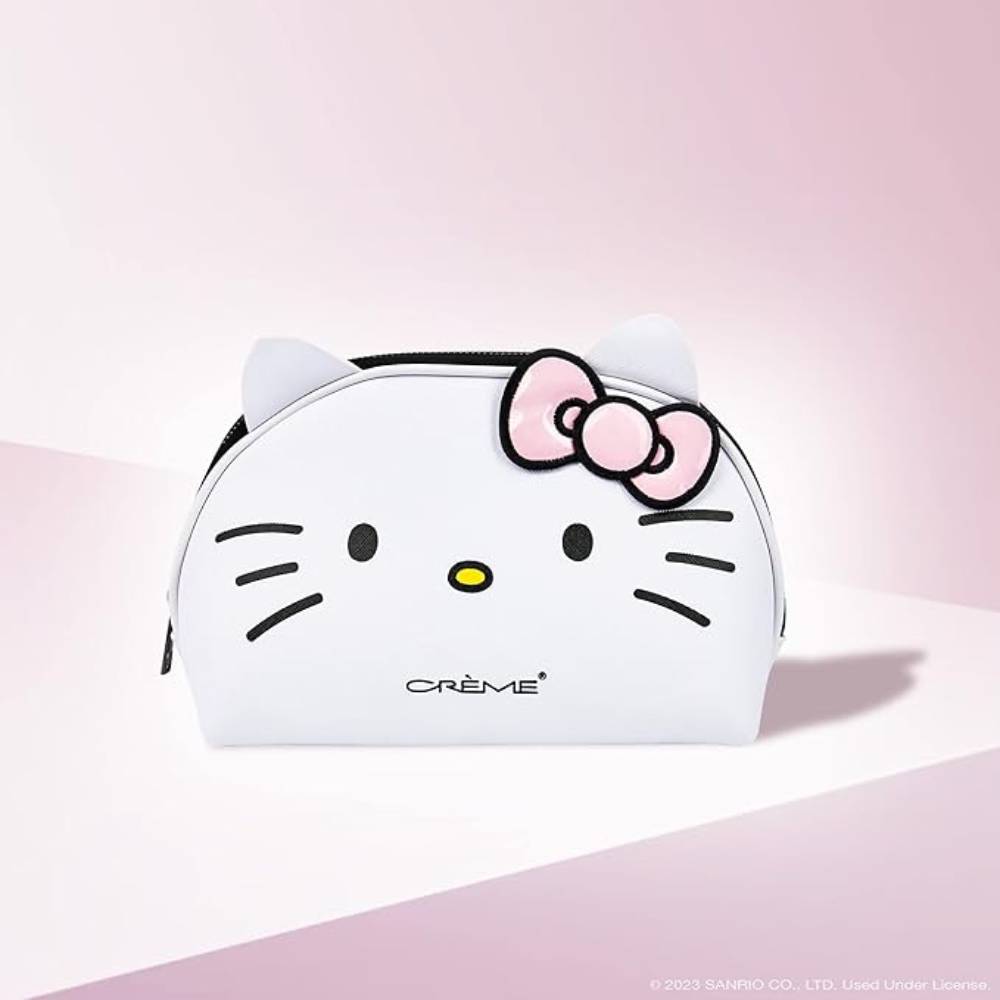 The Crème Shop Hello Kitty Dome Makeup Travel Pouch - White/Blush Pink