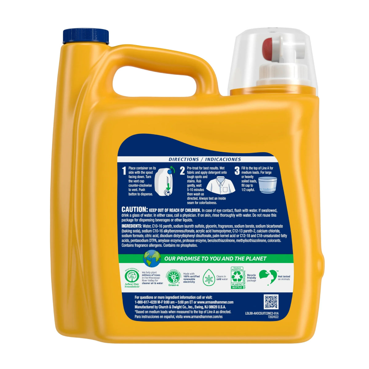 Arm & Hammer 138 oz Plus OxiClean Liquid Laundry Detergent with Strain Fighters