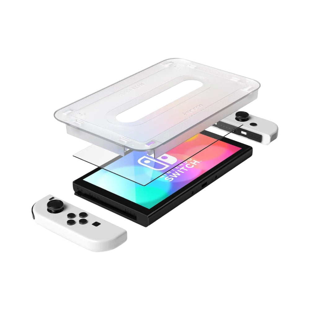 Spigen GLAS.tR EZ Fit Screen Protector for Nintendo Switch OLED (Pack of 2) - Clear