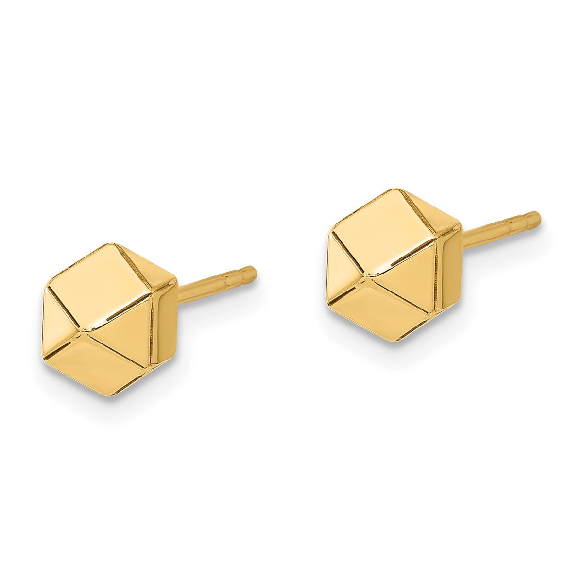 14K Leslie's Women's Geometric Ball Post Earrings in 14K Yellow Gold