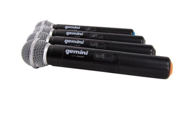 Gemini UHF/04M Wireless Handheld Microphone System - Black - Curacao