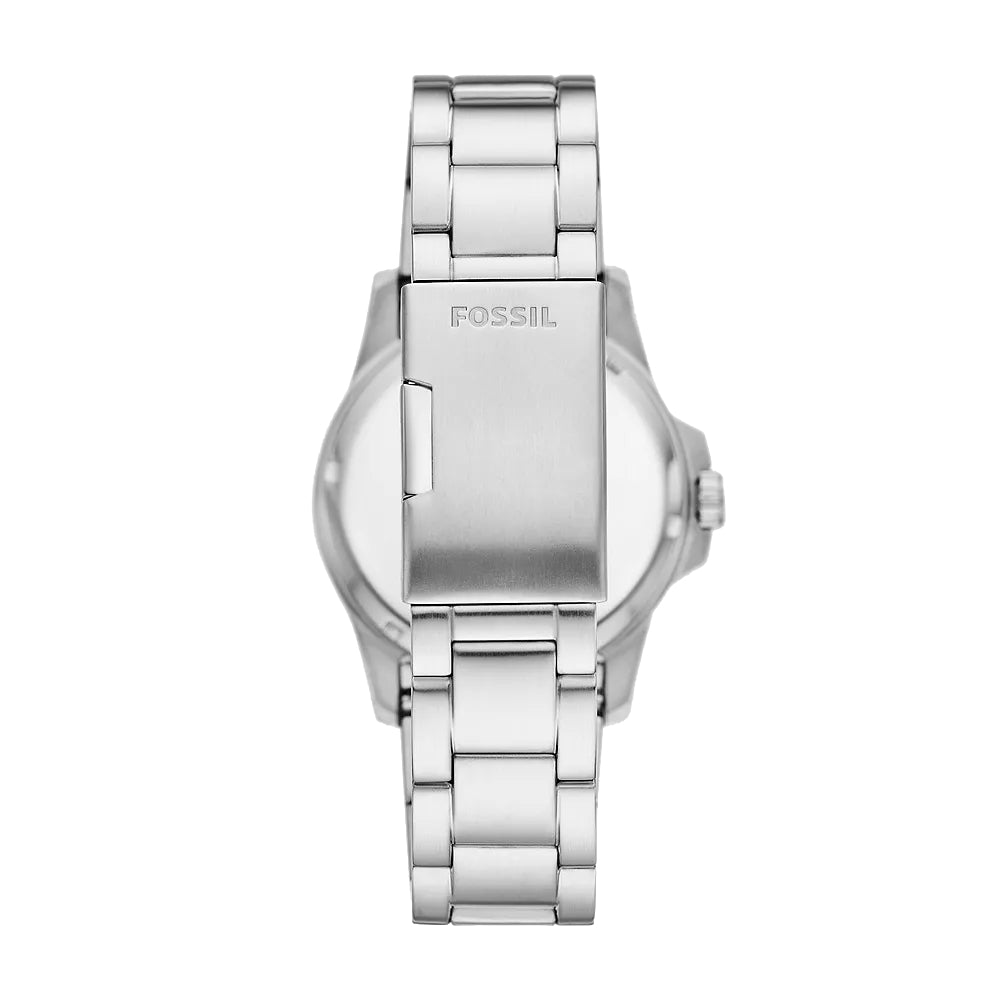 Fossil Blue Dive 42mm Silver-Tone Bracelet Watch - Black Dial