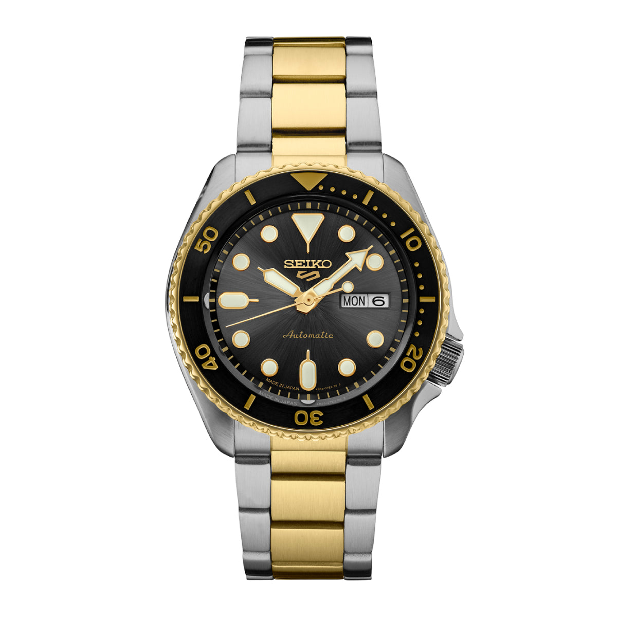 Seiko 5 Sports Men's 42.5mm Two-Tone Bracelet Watch - Charcoal Dial
