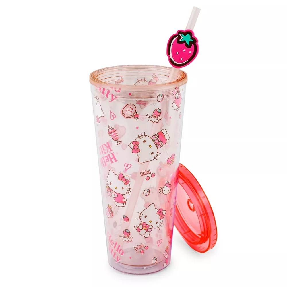 Sanrio Hello Kitty 24 oz Strawberry Sweets Carnival Cup With Lid - Pink