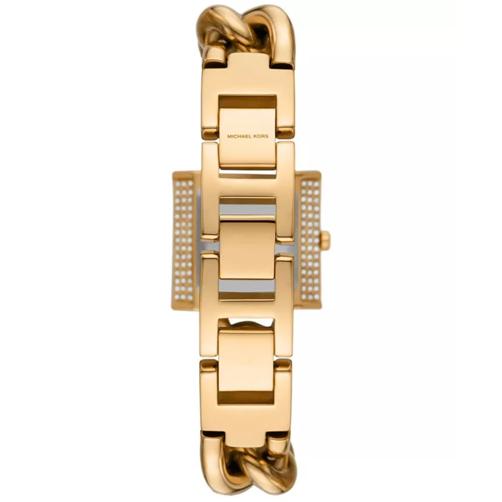 Michael Kors Mini Lock Pave Women's 25mm Chain Watch - Gold-Tone