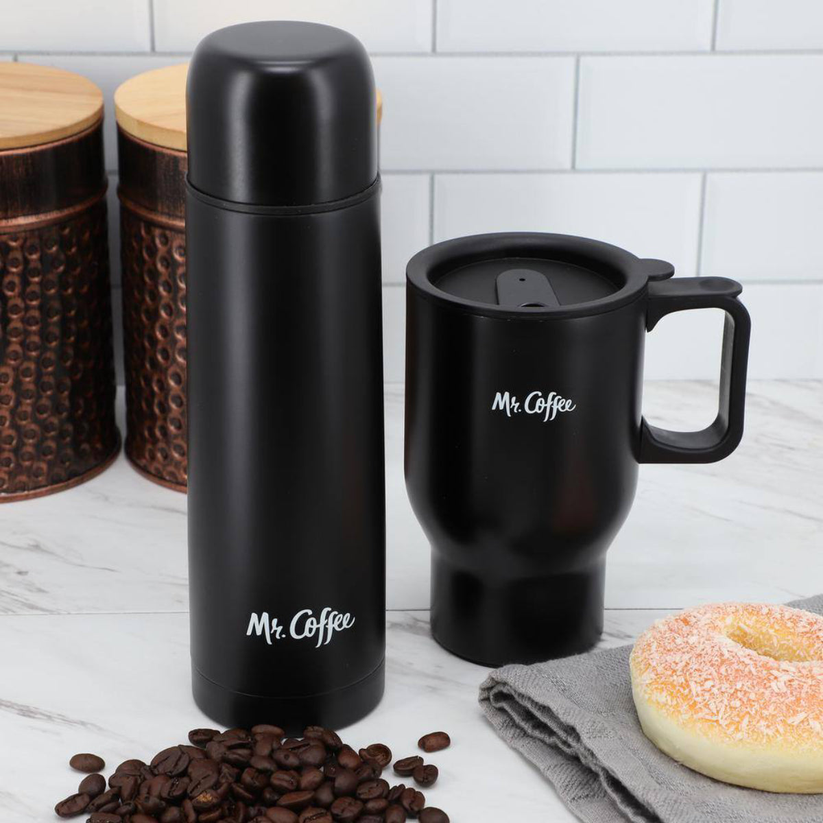 Mr.Coffee Javelin Thermal Bottle and Travel Mug Set (2 - Pieces) - Black