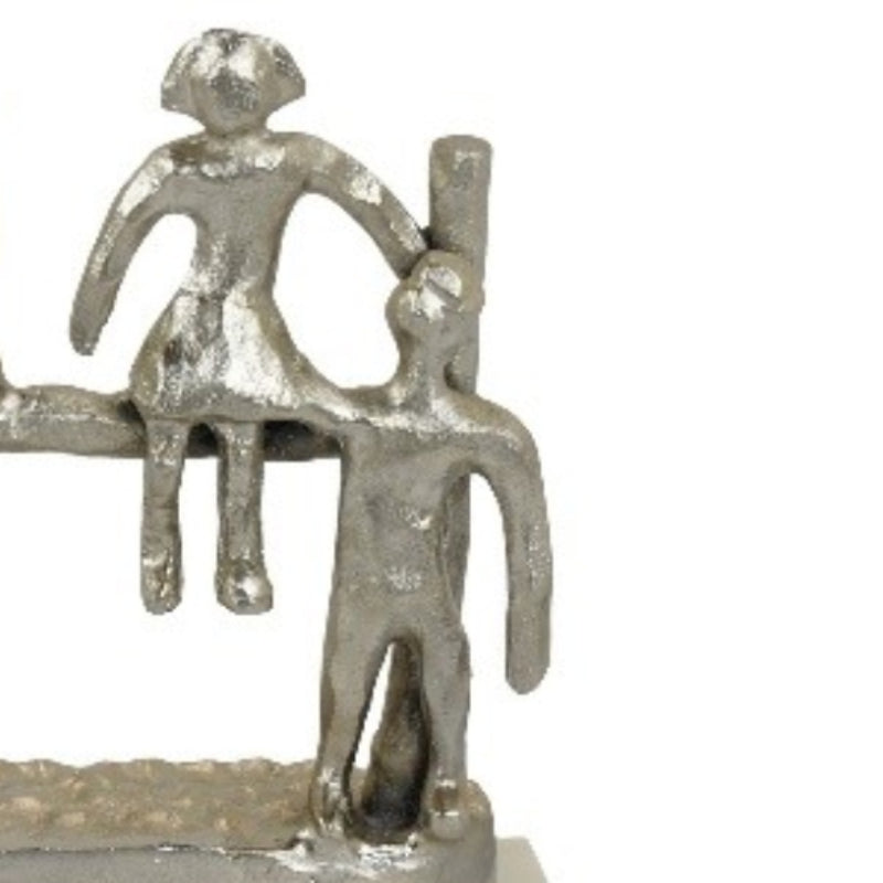 Three Hands 12'' Abstract Table Top Decorative Sculpture - Silver