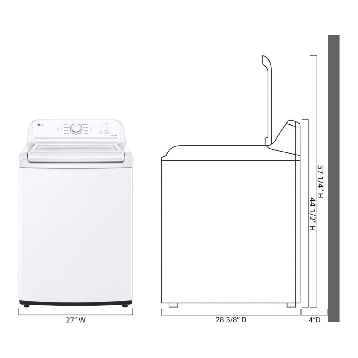 LG WT6105CW 4.1 cu. ft. Top Load Washer with 4-Way Agitator - White