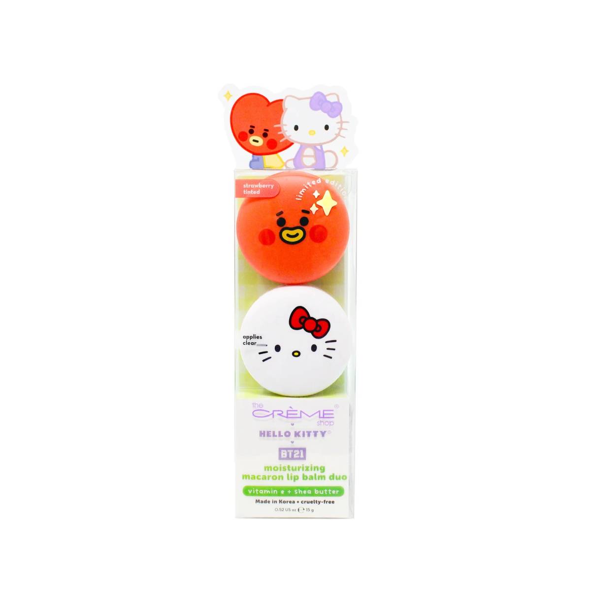 The Creme Shop Hello Kitty and BT21 Moisturizing Macaron Lip Balm (Set of 2)