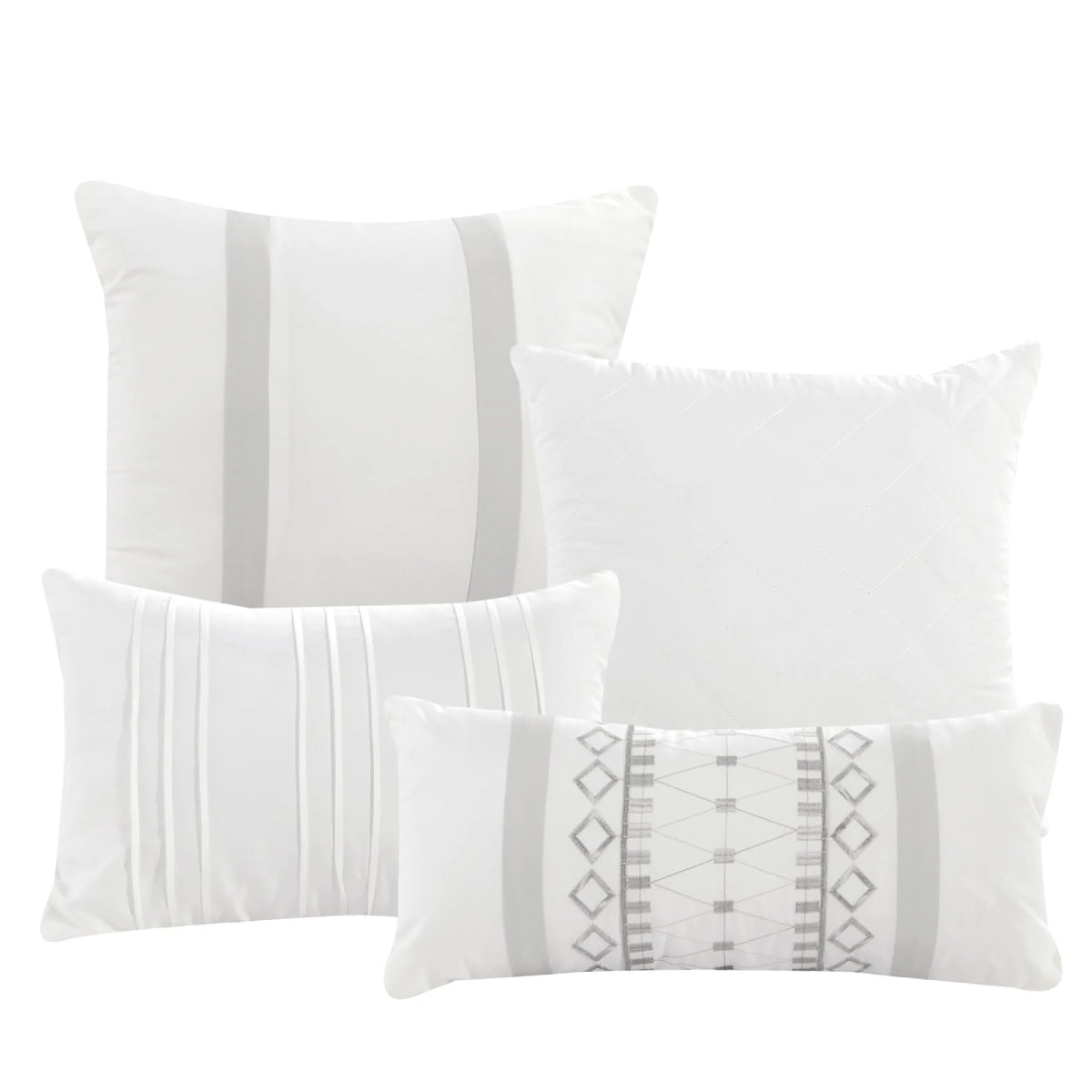 ESCA Kriti King Size Comforter Set (7- Pieces) - White