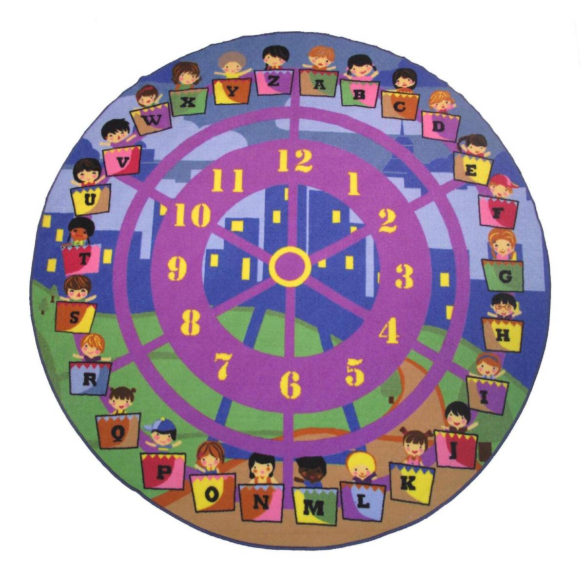 L.A Rugs 6' 8" x 6' 8" Fun Time Wheel of Fun Round Area Rug