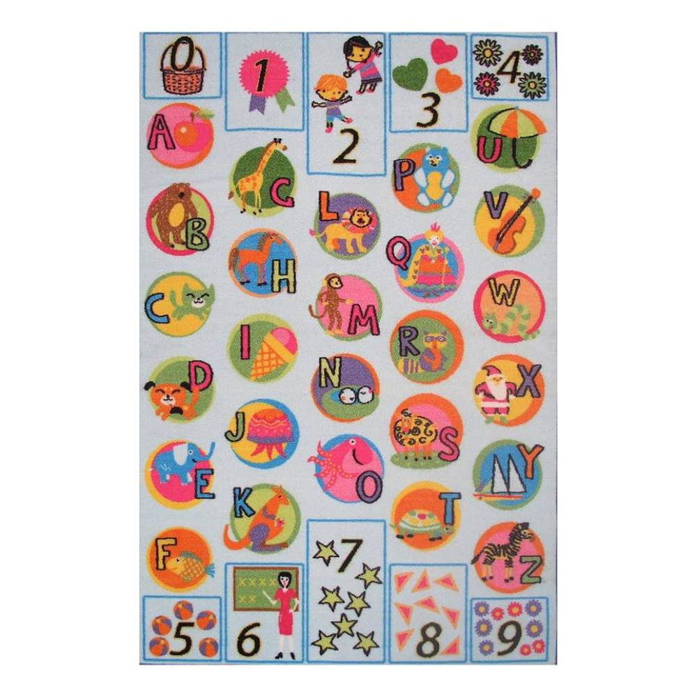L.A Rugs Fun Time Now I Know My Abc'S Rectangular Area Rug