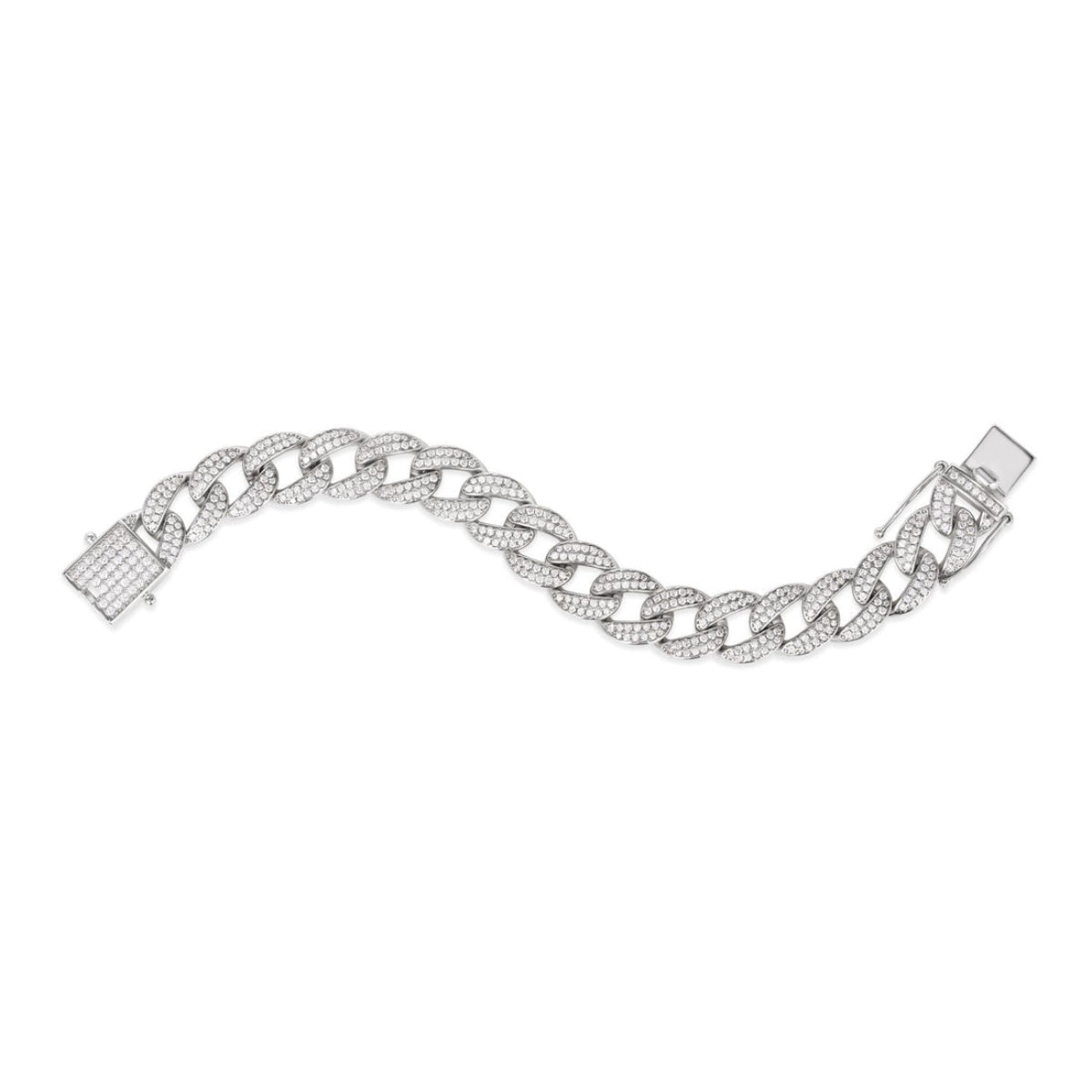 Anna Zuckerman Olivia 63 Men's 8" 5 ct. Diamond Crystalline Super Cuban Link Bracelet in 18K Yellow Gold-Plating over 925 Sterling Silver