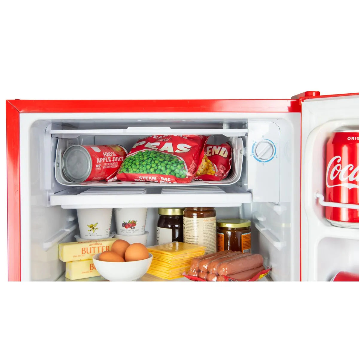 Nostalgia Coca-Cola 3.2 cu. ft. Mini Top Freezer Refrigerator - Red