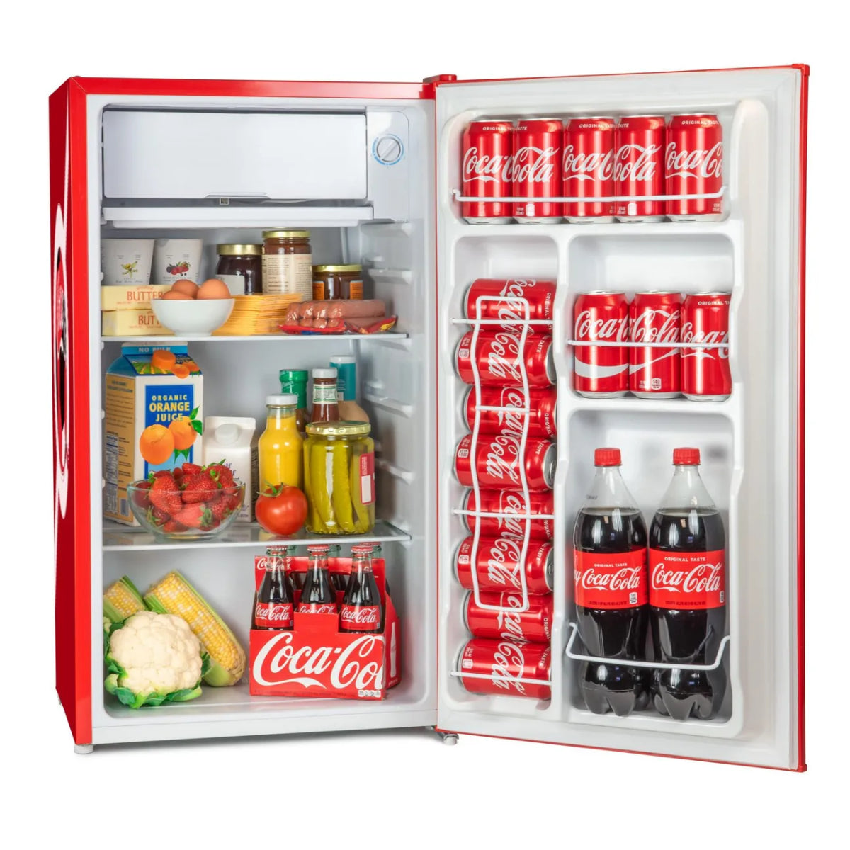 Nostalgia Coca-Cola 3.2 cu. ft. Mini Top Freezer Refrigerator - Red