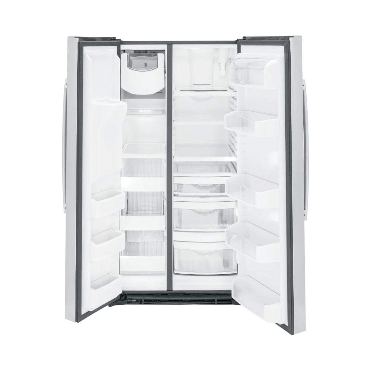 Refrigerador GE PSE25KYHFS de 25,3 pies cúbicos de lado a lado - Acero inoxidable resistente a las huellas dactilares