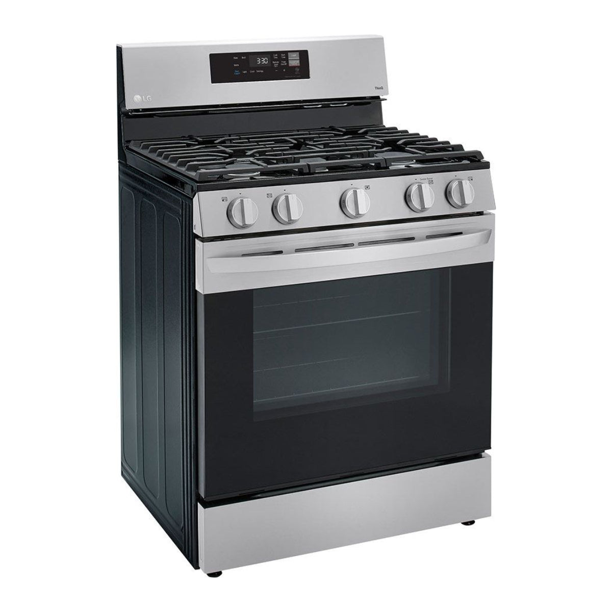 Bundle: LG 27.1 cu. ft. Side by Side Smart Refrigerator with Craft Ice + 5.8 cu. ft. Smart Gas Range with SmartDiagnosis - Silver